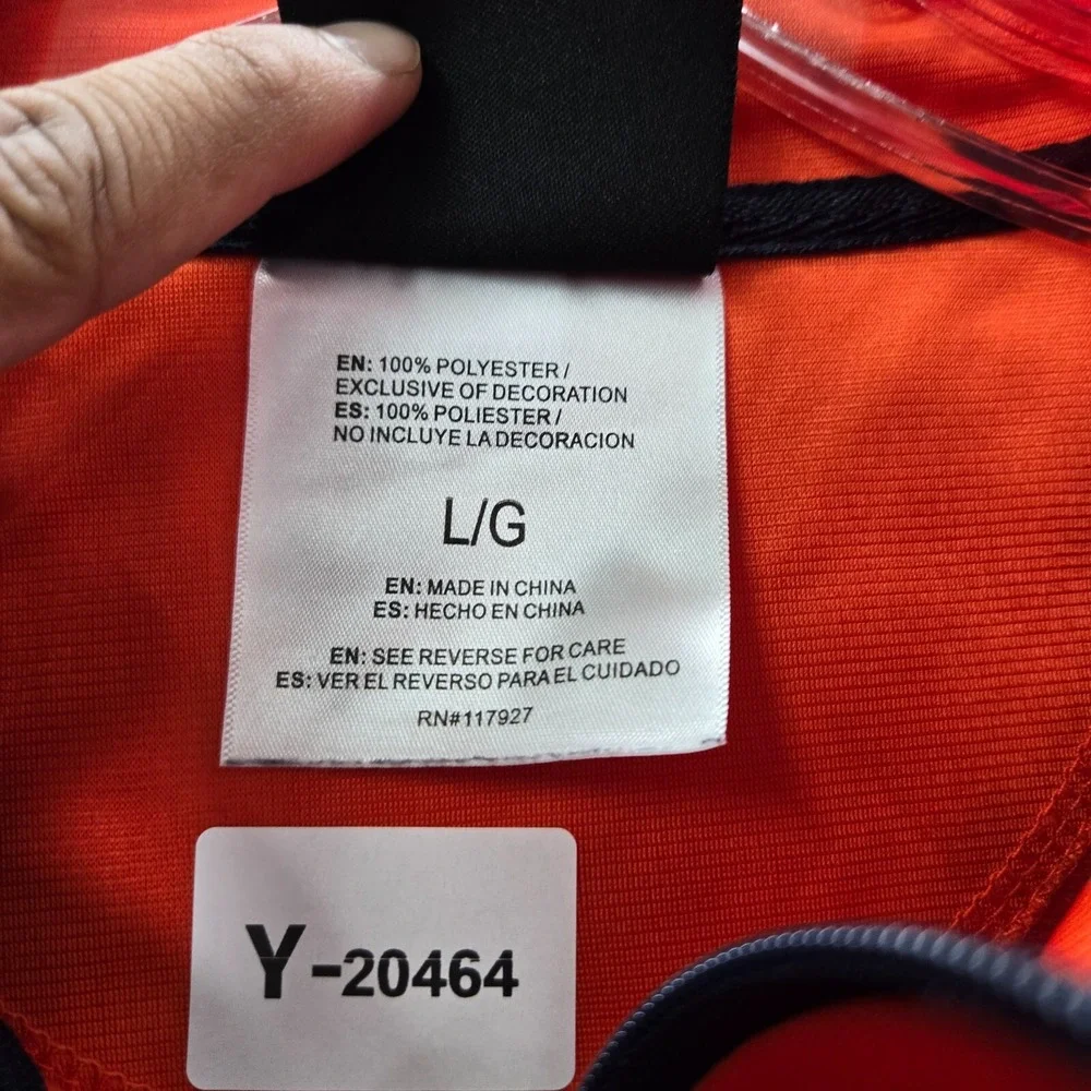AND1 Men‎ Track Jacket Large Orange Full Zip Logo Mock Neck Pockets Long Sleeve